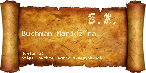 Buchman Marióra névjegykártya